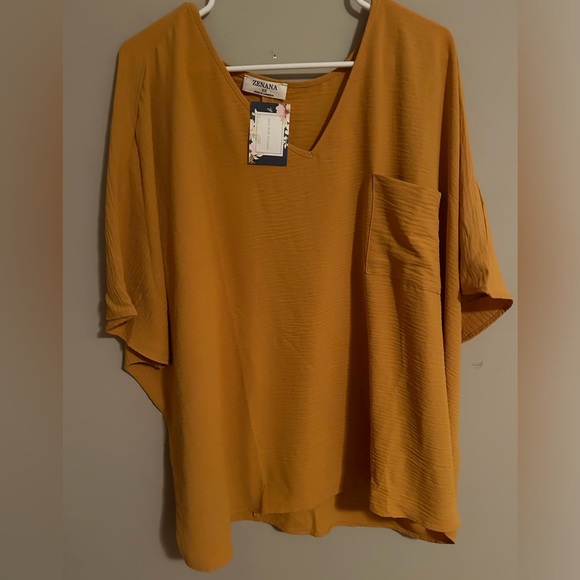 Zenana Mustard Oversized Boxy Tunic 3X NWT - Picture 1 of 8